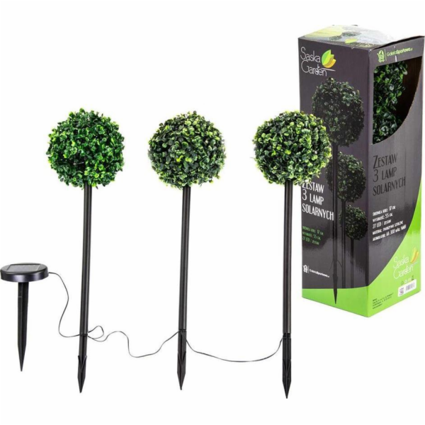 Saska Garden SADA SOLÁRNÍCH LAMP 3 KOULE ZBUXÁTU 27LED