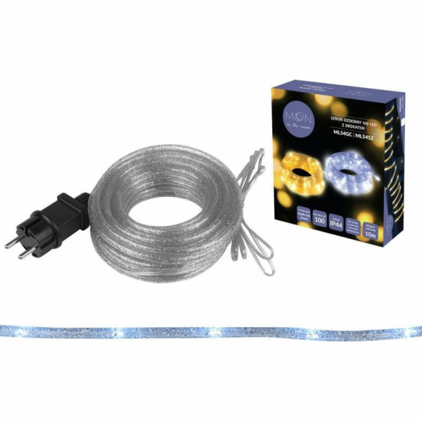 NoName Dekorativní řetěz PS 100 LED s třpytkami, stříbrný...