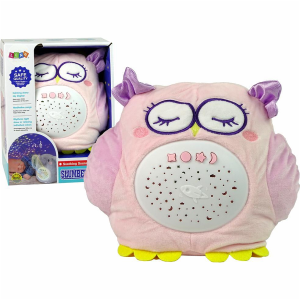 LeanToys Sweet Plyšová sova Sova Barevný projektor Hvězdy...