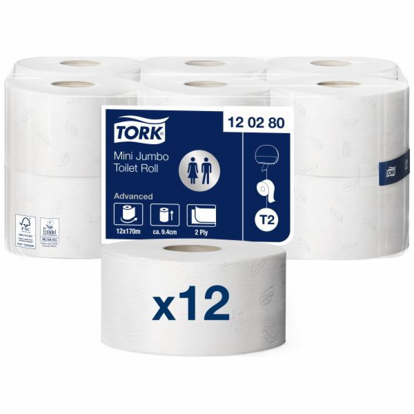 Tork Tork - Mini Jumbo toaletní papír v roli, bílý - Adva...
