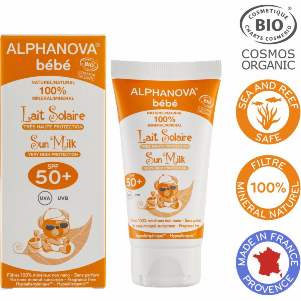 Alphanova Bebe opalovací krém s vysokým filtrem SPF 50+ 50g