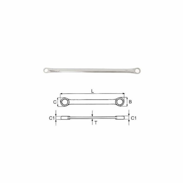 Jonnesway Oboustranný očkový klíč 13 x 15 mm (W611315)