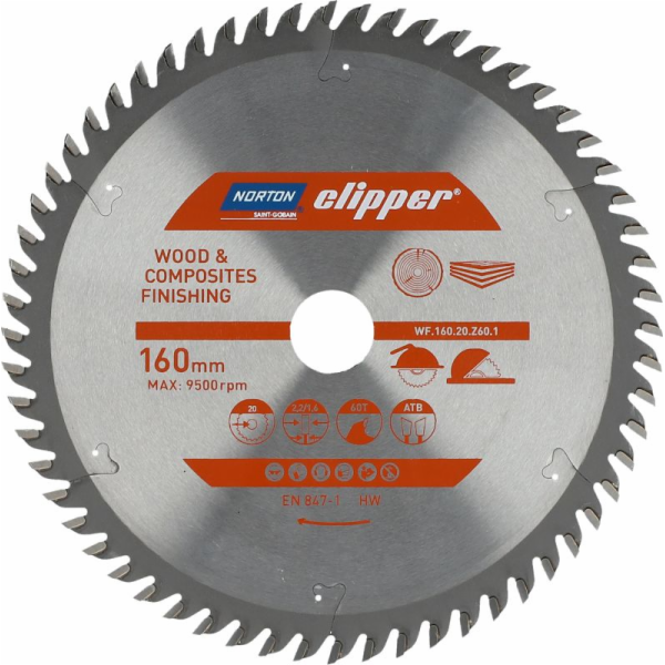 Norton Clipper KRUHOVÁ PILA NORTON 160 mm x 20 mm x 60 oz...