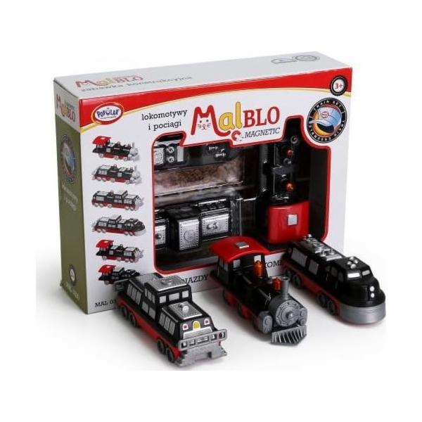 Malblo Magnetické vlaky a lokomotivy 3+