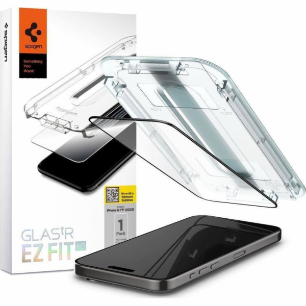 Spigen Sklo TR EZ Fit HD (1 balení), FC Černá - iPhone 15...