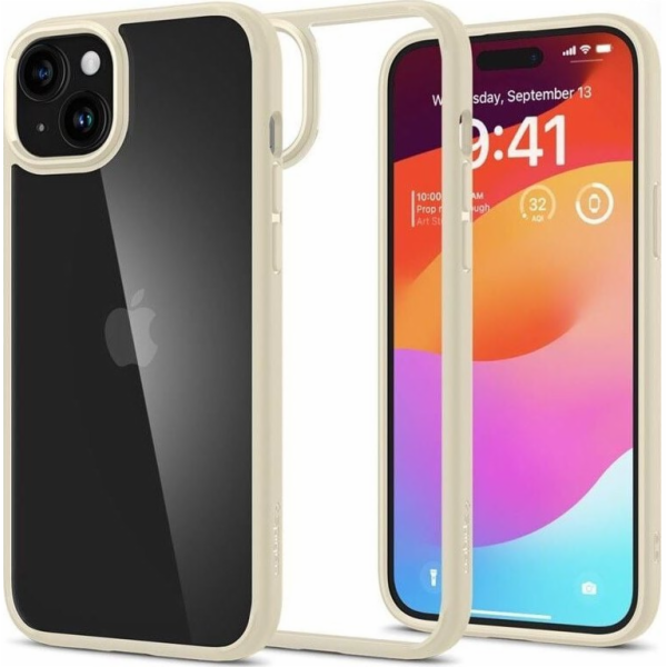 Spigen Crystal Hybrid, béžová, tlumená - iPhone 15 Plus