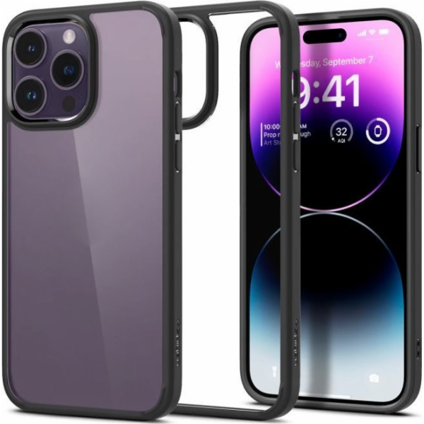 Spigen Crystal Hybrid, matně černá - iPhone 14 Pro Max