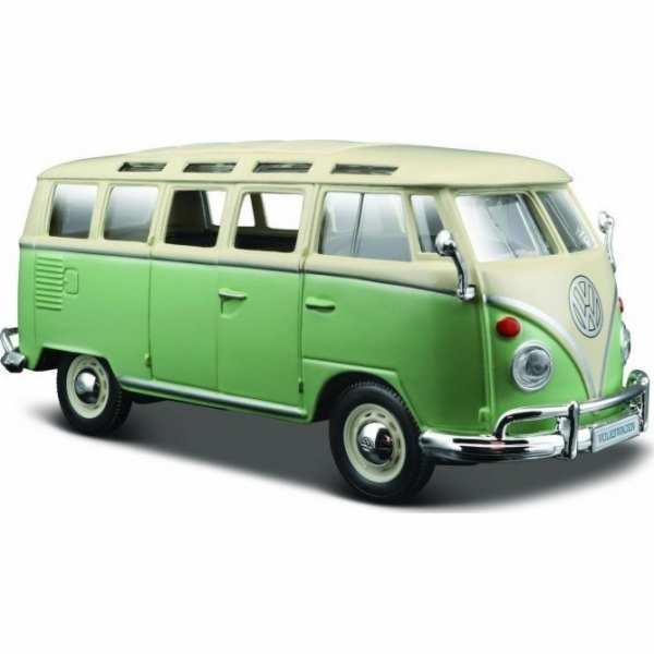 Maisto Volkswagen Van Samba kompozitový model béžovo-zelený