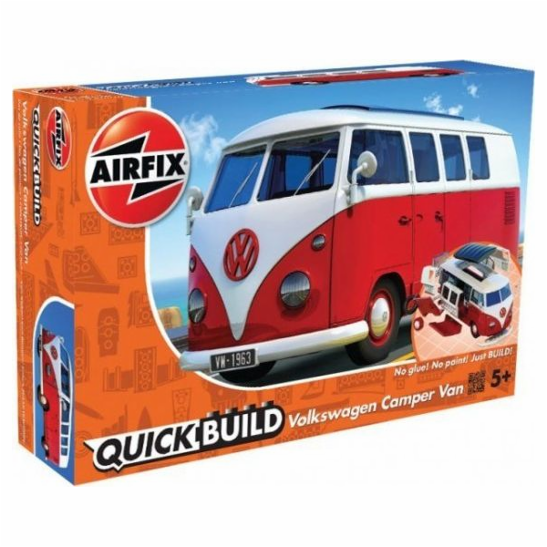 Airfix Plastikový model QUICKBILL VW obytný vůz červený