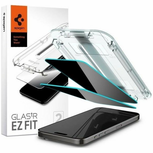 Spigen Ochranná skla Ez Fit pro iPhone 15 Pro, 2 ks, tvrz...