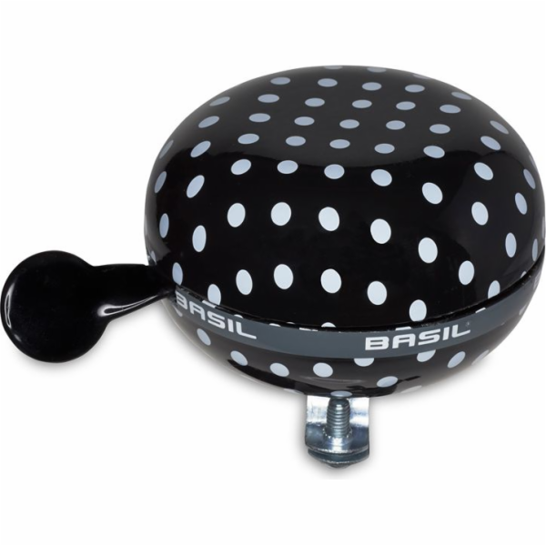 Basil Zvonek na kolo BIG BELL POLKADOT 80 mm černo-bílé t...