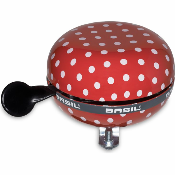 Basil Zvonek na kolo BIG BELL POLKADOT 80 mm červeno-bílé...