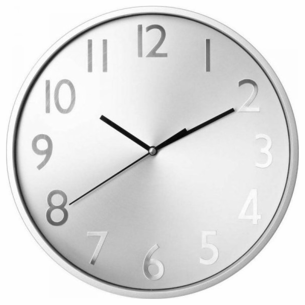 Atmosphera Nástěnné hodiny stříbrné polypropylenové (30 cm)