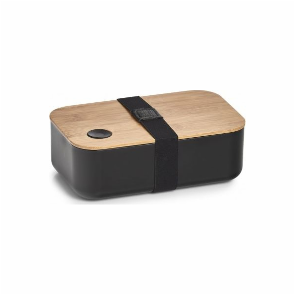 Zeller Obědový box plast/bambus, černá, 19,3 x 11,8 x 6,8 cm