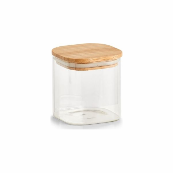 Zeller Sklenice s bambusovým víkem, čtvercová, 800 ml, 10...