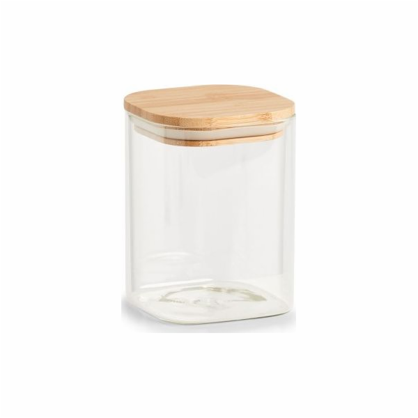 Zeller Sklenice s bambusovým víkem, čtvercová, 1000 ml, 1...
