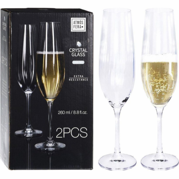 ATMÓS FERA Sklenice na šampaňské CRYSTAL, 260 ml, 2 kusy,...