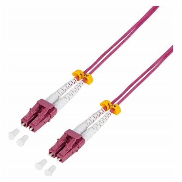 LogiLink Glass Patchkabel OM4 50/125Á LC-LC 7,5m růžový