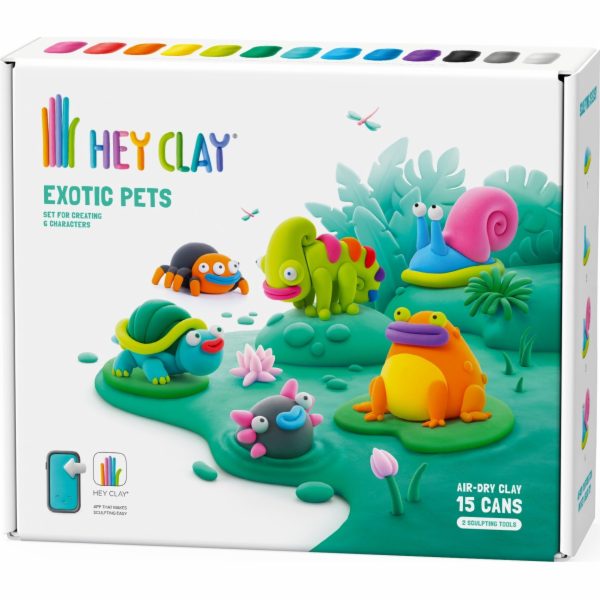 Tm Toys Hey Clay Exotická zvířata 15 plechovek