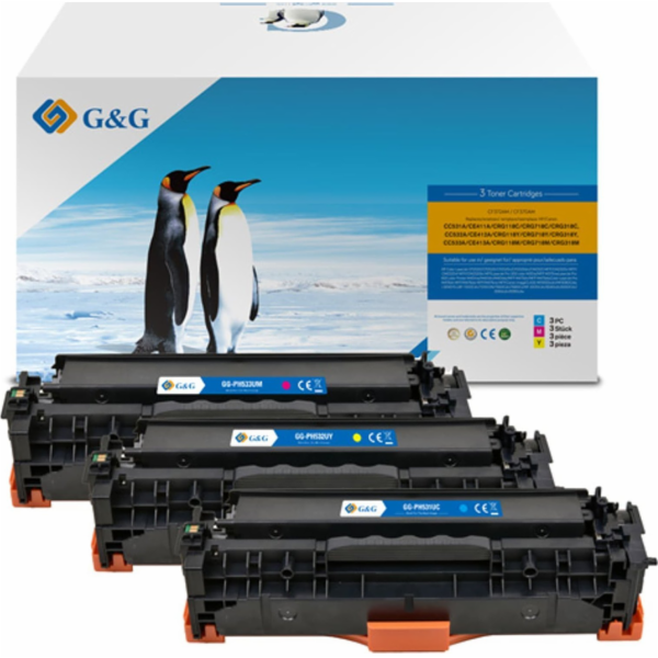 G&G Toner Kompatibilní toner G&G s HP CC531A, CE411A, CF3...