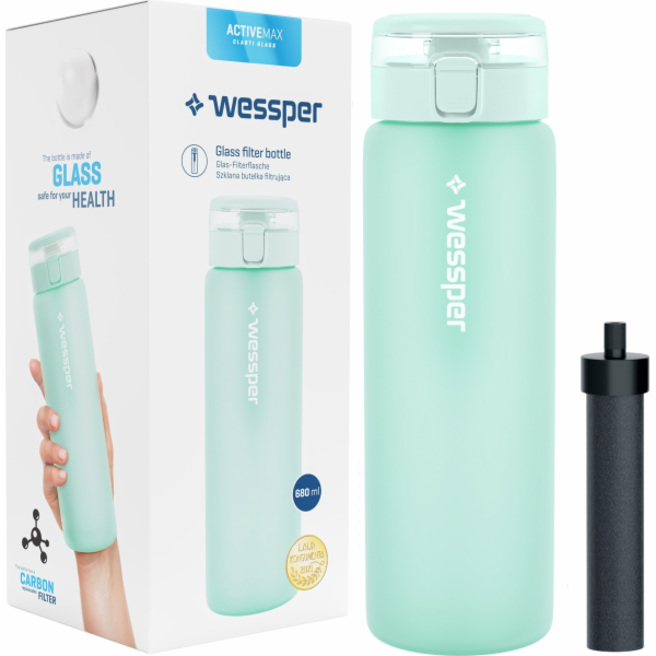 Wessper Skleněná láhev ActiveMax 680ml mátová