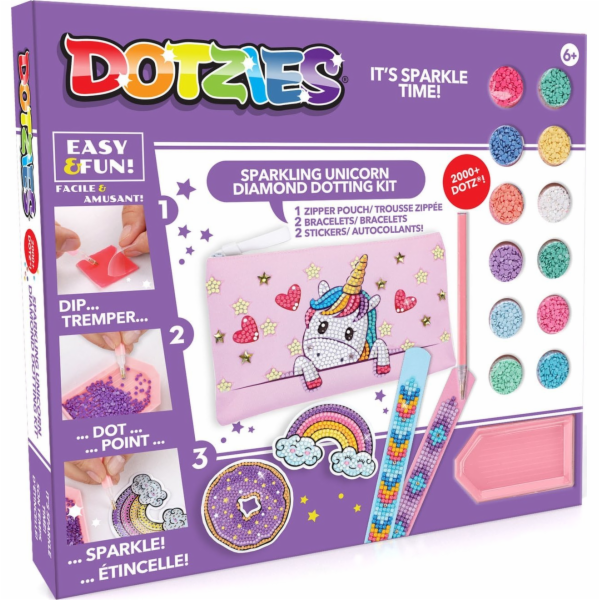 DIAMOND DOTZ Sada diamantových mozaik s motivem jednorožc...