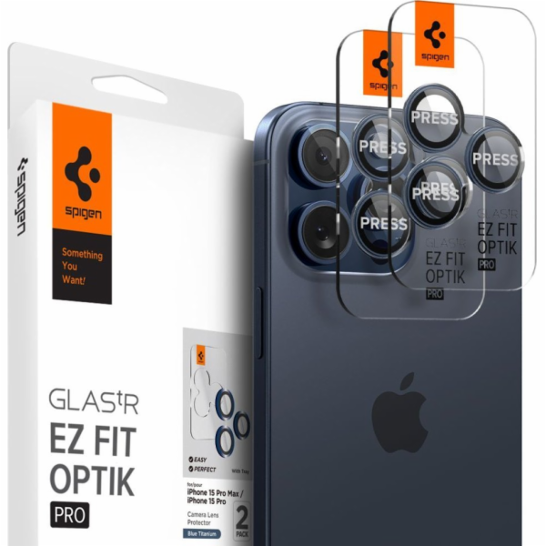 Spigen Spigen Glass tR EZ Fit Optik Pro 2 ks, titanově mo...