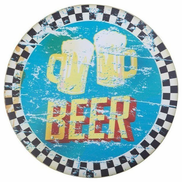 Activeshop DEKORATIVNÍ KULATÁ TABULE PIVO