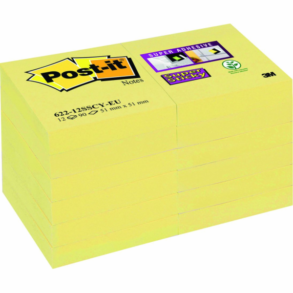 Post-it Samolepicí nálepky Super Sticky 51x51 mm 12x90 ka...