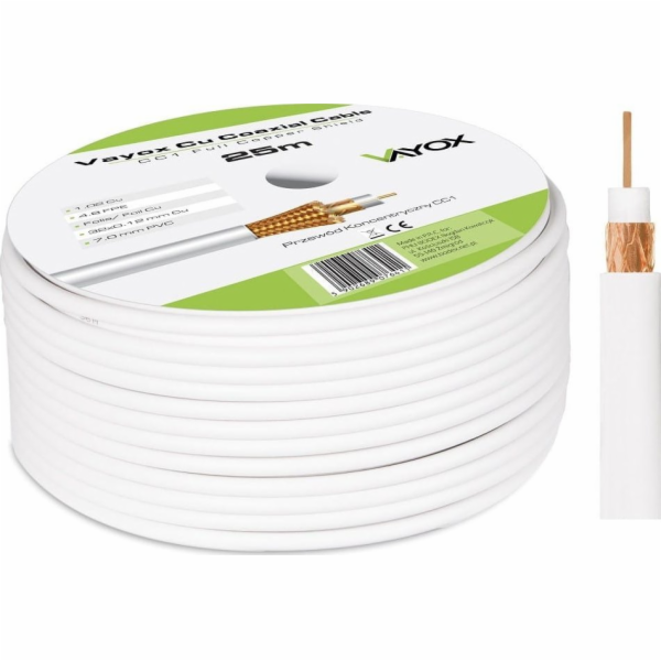Vayox Koaxiální kabel 1,02 Cu + 32x0,12 mm Cu CC1 Vayox 25m