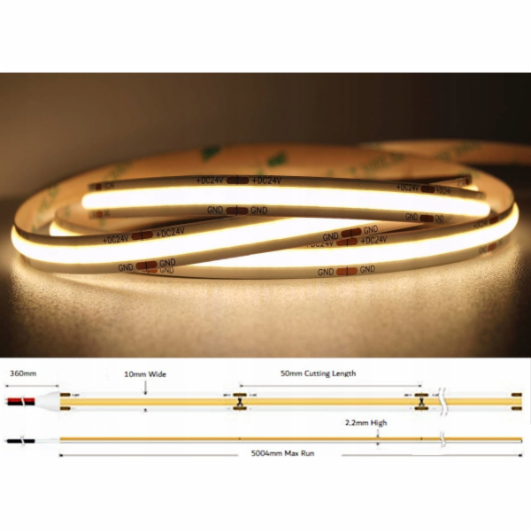 MW Lighting LED pásek LED pásek LED-COB-24V/12W-WW/5M - 3...