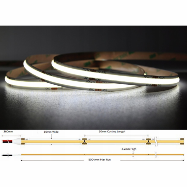 MW Lighting LED pásek LED-COB-24V/12W-CW/5M LED pásek - 6...