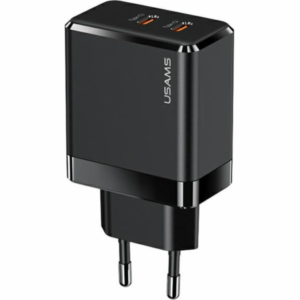Usams Nabíječka USAMS 2xUSB-C T54 40W PD černá nabíječka ...