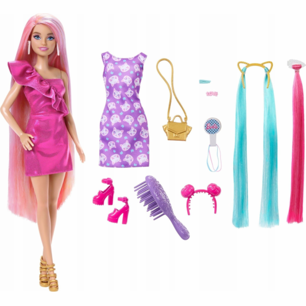 Mattel Barbie Vlasová hrací panenka + doplňky (JDC85)
