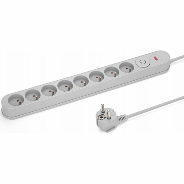 Montis Přepěťová ochrana Power Strip, šedá, 8zásuvková pr...