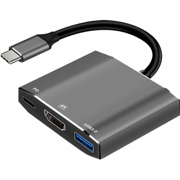 Art USB-C samec / HDMI samice 4K 60Hz / 1x USB 3.0 / USB-...