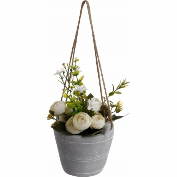 Atmosphera Umělá rostlina v květináči, RŮŽE, bílá, 18 cm