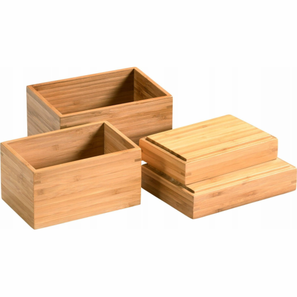 Kesper Sada 4 bambusových úložných boxů Kesper