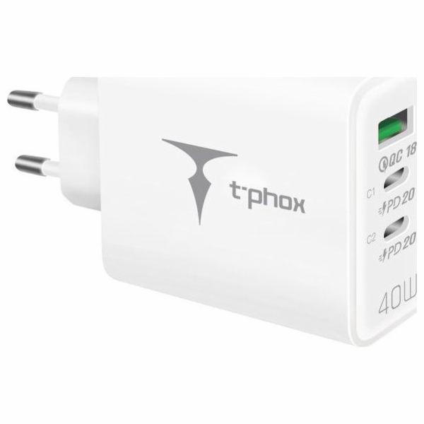 T-Phox Nabíječka FLEXI 40W 2xUSB-C/USB bílá
