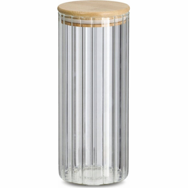 Zeller Sklenice s bambusovým víkem GROOVES, 1100 ml