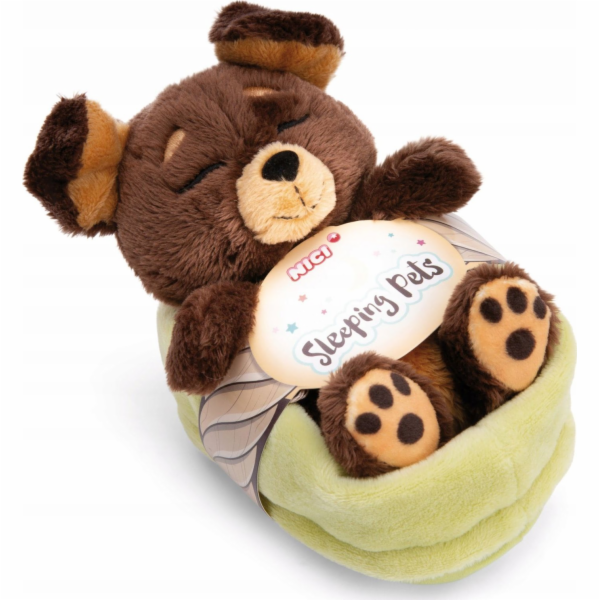 NICI NICI 49748 Hnědý maskot pes 12 cm spící v košíku, ze...