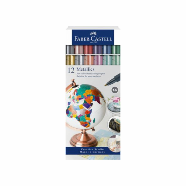 Faber-Castell Metalické fixy 1,5 mm 14 cm 12 ks