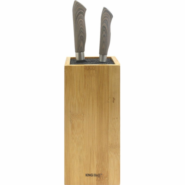 KingHoff Stojan na nože bambus 10,5x10,5x23cm (KH-1559)