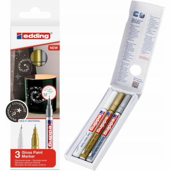Edding Lesklý olejový popisovač e-780 EDDING, 0,8 mm, 3 k...
