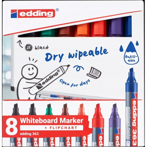 Edding Popisovač na tabuli E-363 EDDING, 1-5 mm, 8 ks, rů...