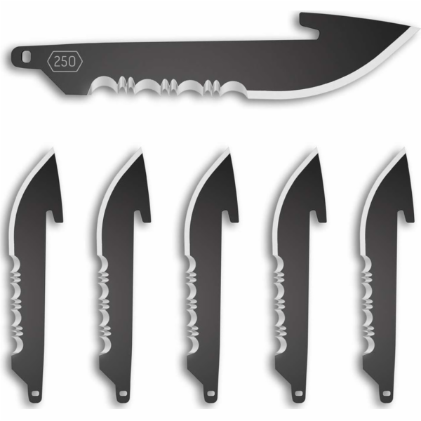 Outdoor Venkovní 6 čepelí Edge DropPoint Serr 250 Black