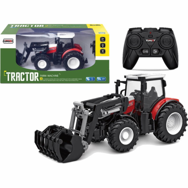 LeanToys Červený traktor na dálkové ovládání 2,4 G s posu...