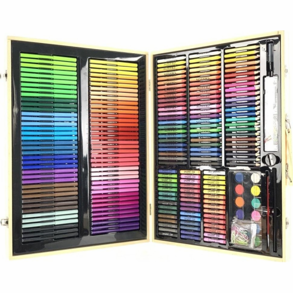 LeanToys Sada pro malování Art Set 251 dílů v dřevěném po...