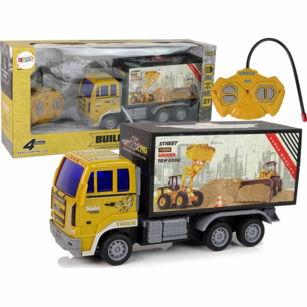 LeanToys Stavební náklaďák na dálkové ovládání 1:24 žlutý