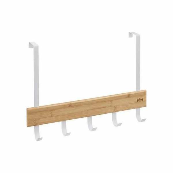 5five Věšák na ručníky pro dveře do tloušťky 2 cm, 5 háčků